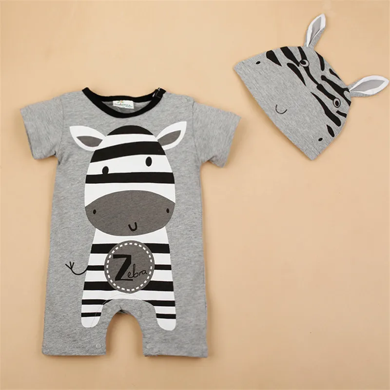Newborn baby cotton rompers lovely Rabbit ears baby boy girls short sleeve baby costume Jumpsuits Roupas Bebes Infant Clothes