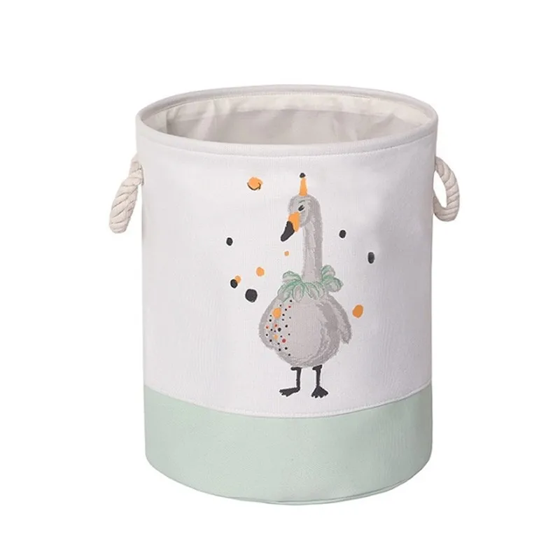 35*40cm Baby Cot Bed Hanging Large Capacity Folding Laundry Basket Round Storage Bin Bag Clothes Toy Holder Bucket Organizer