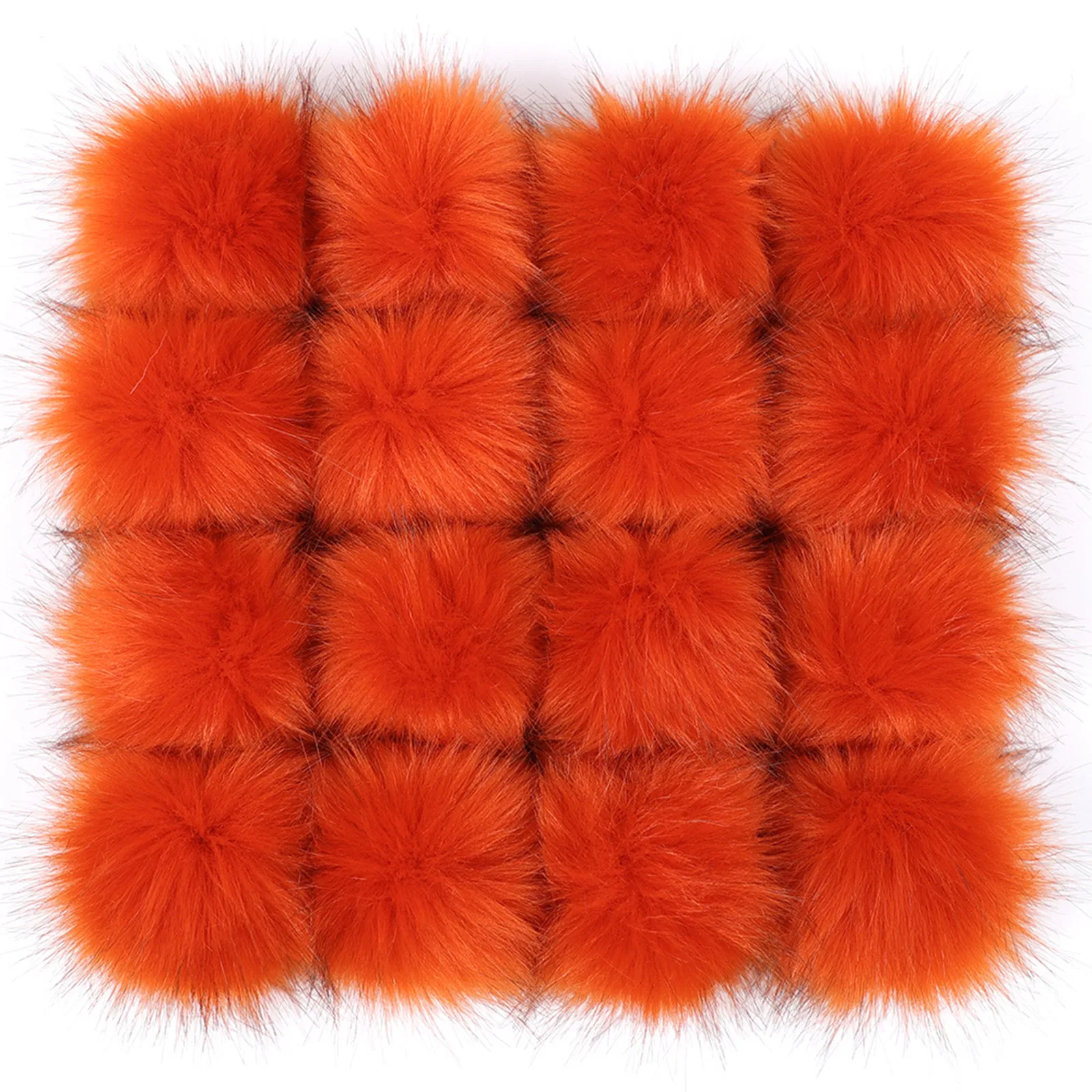 8cm False Hairball Hat Ball Pompom Solid Color Fake Fox Fur Hat Ball Pom Pom DIY Handmade Clothing Hat Pompoms Accessories,6PCs