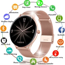 

NEW 2021 New Full circle touch screen Women smart watch Luxury steel Watch Band Fashion smartwatch Sport Activity tracker For