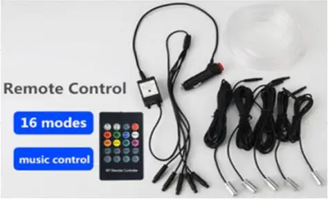 Remote Control Звуковой активный RGB светодиодный салона автомобиля светильник multi эль неоновые полосы светильник bluetooth-телефон Управление атмосферу светильник 12V - Испускаемый цвет: Remote Control