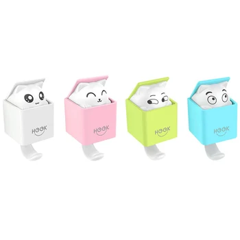 

Coat Hooks Wall Mounted, 4 Pack Heavy Duty Wall Hooks for Coat, Scarf, Hat, Towel, Bag, Utility Cat Hook for Wall Hanging Decora