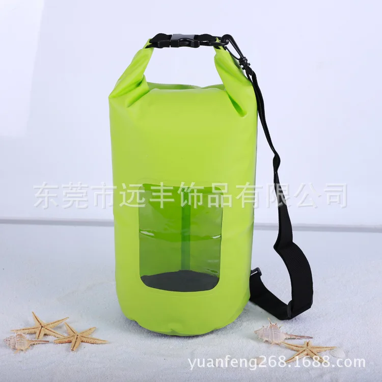 New Style Window PVC Coated Mesh Fabric Waterproof Bag Drifting Bag 15L Outdoor Transparent Window Riding Mountain Climbing Spor