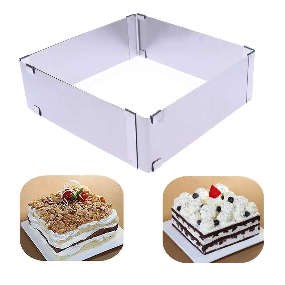 Adjustable Cake Tin Stainless Steel Kitchen Bakeware Decorating Mould Rust Free 