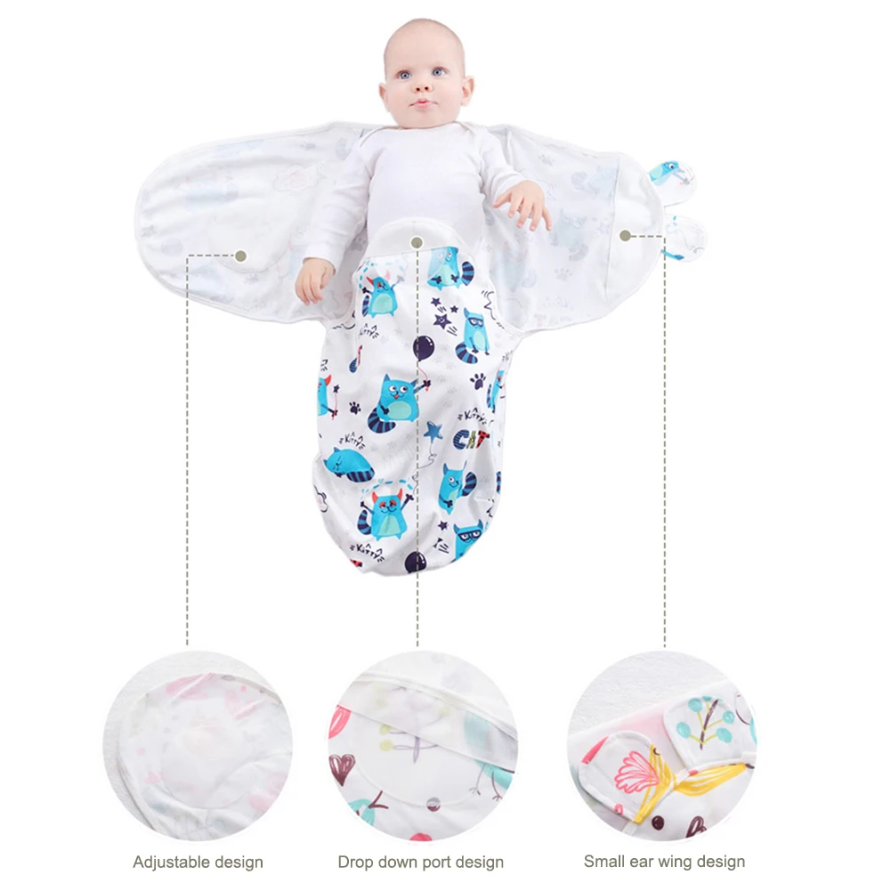 Newborn Baby Sleeping Bag Cotton Solid Zipper Sleep Sack Wrap Quilt for Newborn Swaddle Anti-fright Blanket