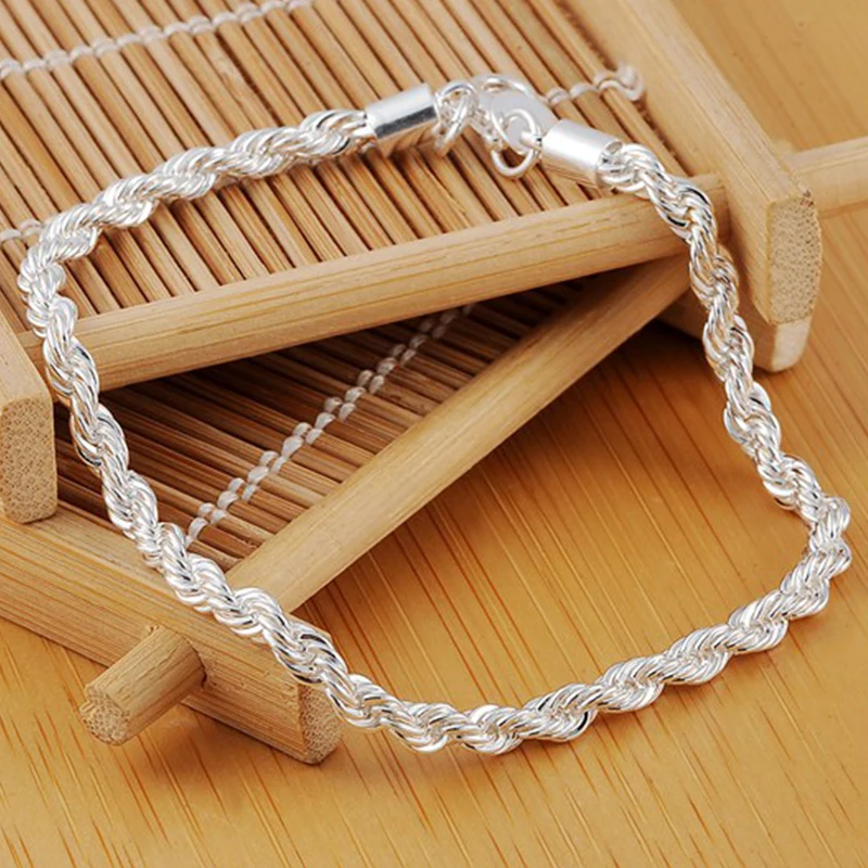 DOTEFFIL 925 Sterling Silver Faucet Chain Bracelet – 8 Inch Fashion Jewelry