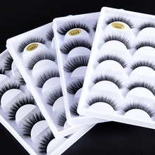 5 пар, новые модные женские мягкие натуральные Длинные Накладные ресницы ручной работы с крестиком, Толстые Накладные ресницы для наращивания, инструменты для макияжа