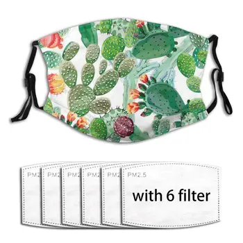 

Anti Dust Cactus Seamless Pattern 2020 Summer Face Masks PM2.5 Filter Protector Dust Haze Male Reusable Breathable