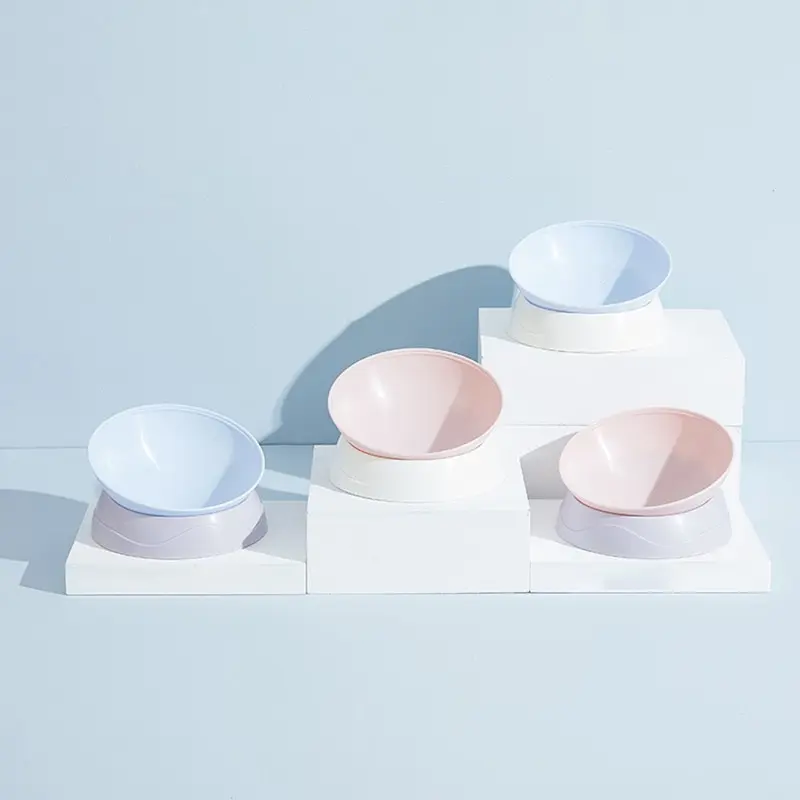 Pet Cat Bowl With Raised Stand Food Feeder Dish Protection Cervical Spine Pet Food Water Bowls For Cat Dog Feeding Drinking Bowl