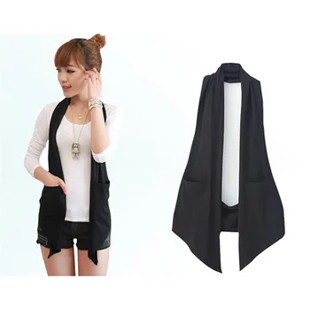 

Women Autumn Fashion OL Style Halter Sleeveless Jacket Spring Women Sexy Korean Casual Solid Slim Temperament Vests Femme Coat