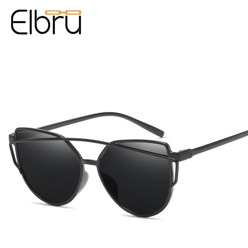 

Elbru Double Beam Sunglasses Round Frame Sun Glasses Ultralight Colorful Shade Mirror For Women UV400 Eyewear