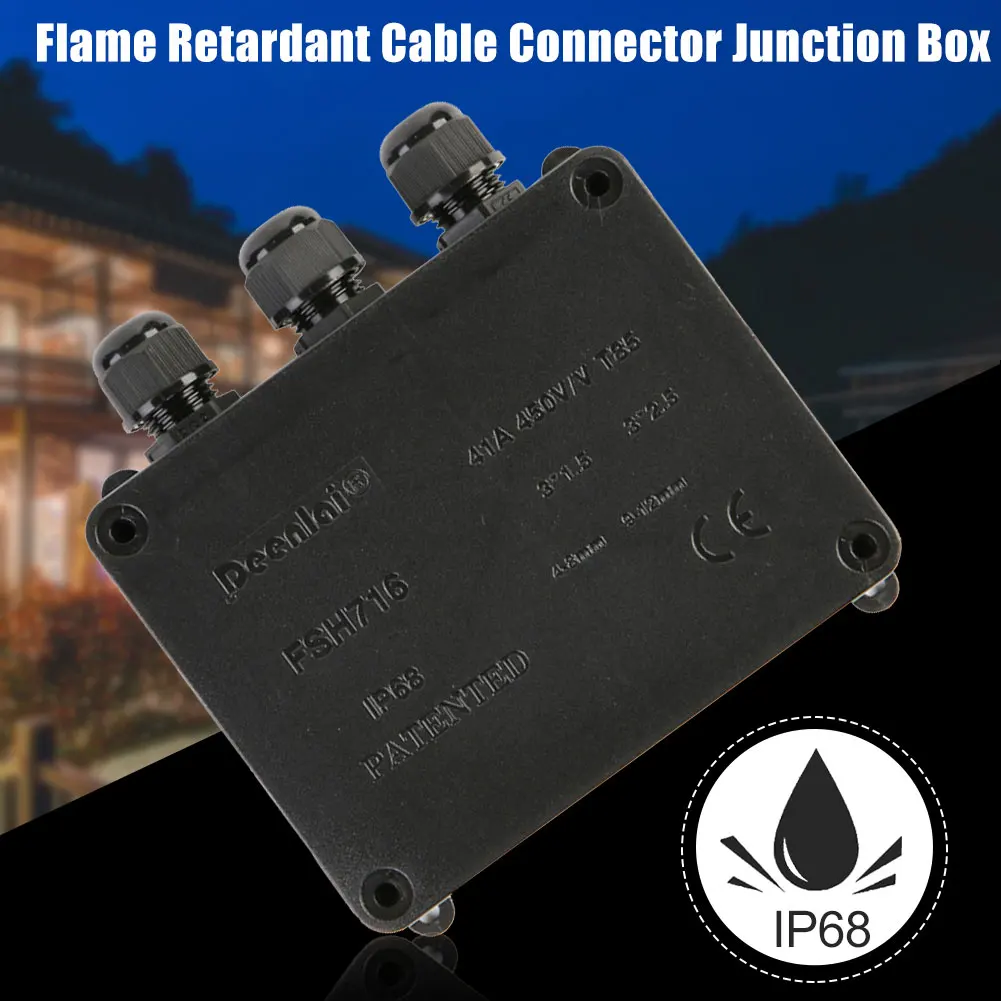 

3 Way Junction Box Home Shell Electrical External Flame Retardant Terminal IP68 Waterproof Wire Outdoor Cable Connector