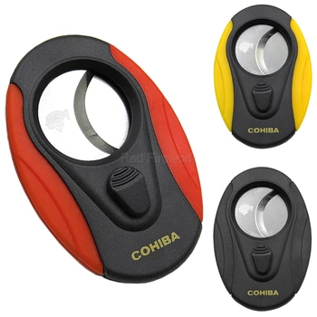 

COHIBA Double Blades Stainless Steel Cigar Cutter Sharp Plastic Zigarre Cutter Sigaar Scissor Fashion