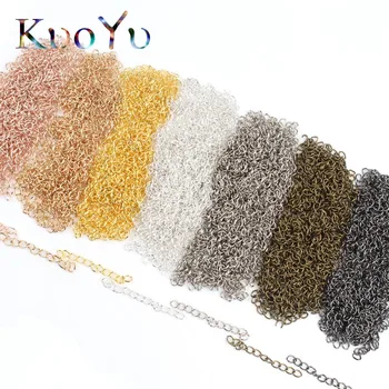 

50Pcs/lot 50mm Gold Necklace Extender Bracelet Extender Extension Tails DIY Craft Jewelry Finding Making Matching Connectors