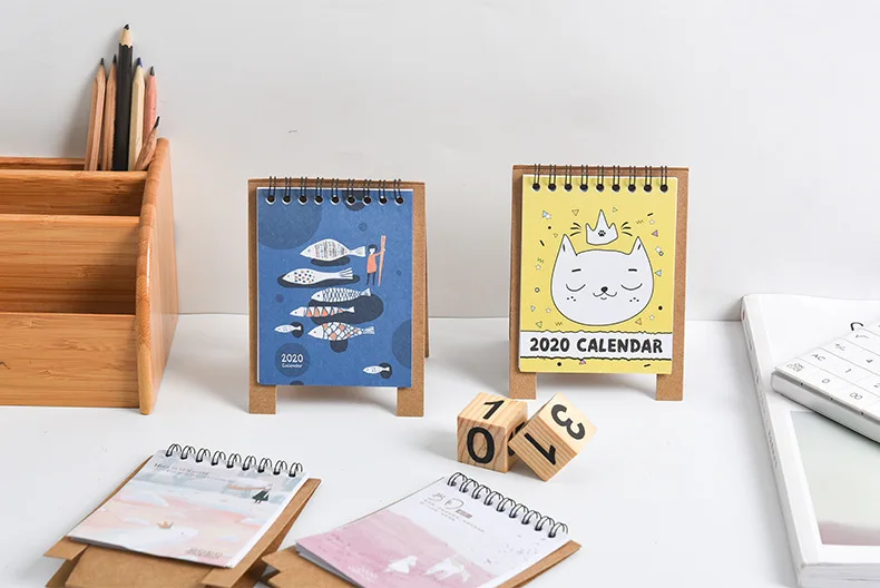 Kawaii, мультяшный настольный календарь, креативный, сделай сам, крафт-бумага,, настольный календарь, подарок, офисный планировщик, канцелярские принадлежности, 00024