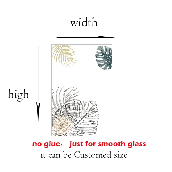 Window Privacy Film Vinyl Glass Sticker Non-Adhesives Window Clings Static Cling Window decor Decal Cactus Plants GS024 2020GS020-3