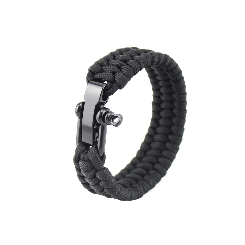 Открытый Кемпинг Пешие прогулки аварийного выживания плетеный Pulseras спасательный Зонт веревка плетеные браслеты парашютный Шнур