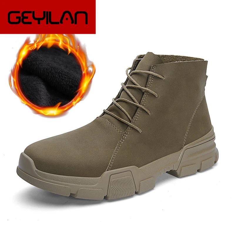 

2019 Autumn Winter Boots Men Genuine Leather Shoes Fashion Brand Mens Motercycle Boots Cow Leather Male Ankle Boots A1826