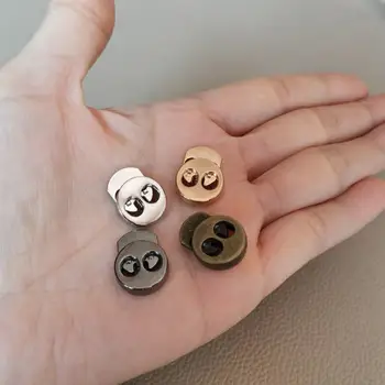 

50pcs 4 colors Metal Stopper Spring Toggle Clasp 4mm holes Buckle Rope Clamp Cord Locks Drawstring Stops End Clip Buckles