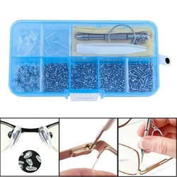 500pcs/set Glasses Repair Kit Repair Parts Tools Multi-function Screwdriver Nose Pads Holder Screws Tool Tiny With Tweezer