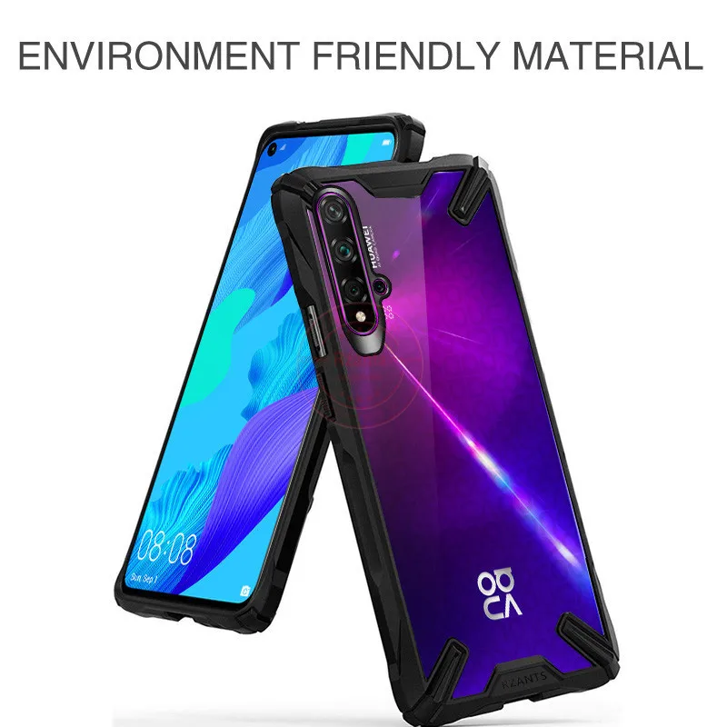 Военная подушка безопасности, противоударный защитный чехол для huawei Nova 5 T/Honor 20 S, прозрачный акриловый PC+ TPU противоударный защитный чехол