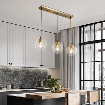 

Nordic Copper Glass Pendant Lights LED Pendant Lighting for Living Room Dining Room Bedroom Kitchen Loft Home Deco Hanging Lamp