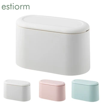 

Mini Countertop Trash Can Waste Bin Bathroom Kitchen Office Desktop Trash can Table trash bin Small Rubbish Garbage Can With Lid