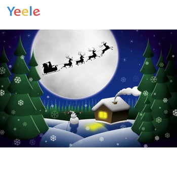 

Christmas Santa Claus Elk Moon Snowman Tree Baby birthday Backdrop Photography Custom Photographic Background For Photo Studio