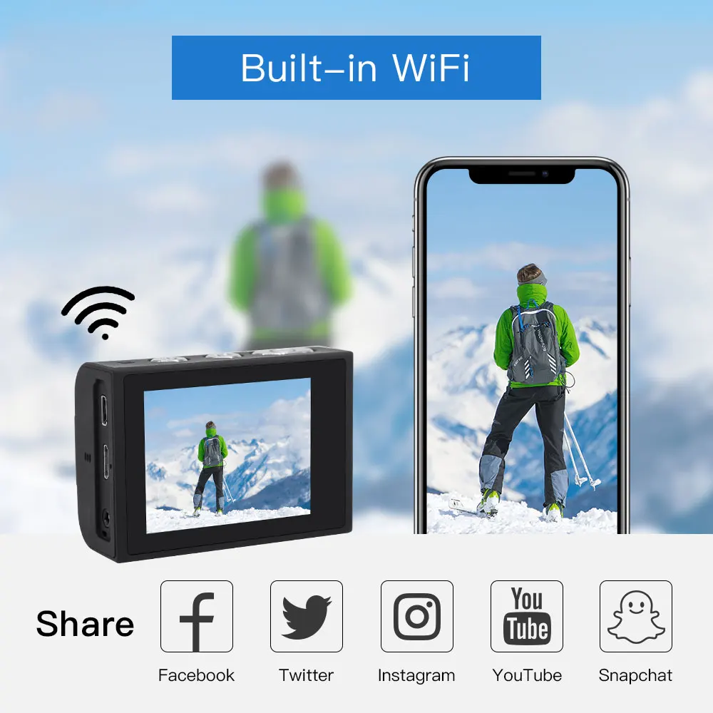 Mount tdog 4K Спортивная экшн-камера с функцией EIS пульт дистанционного управления подводный водонепроницаемый 30 м видео запись Cam с аксессуарами Mount tdog 4K Спортивная экшн-камера с функцией EIS пульт дистанционного управления подводный водонепроницаемый 30 м видео запись Cam с аксессуарами