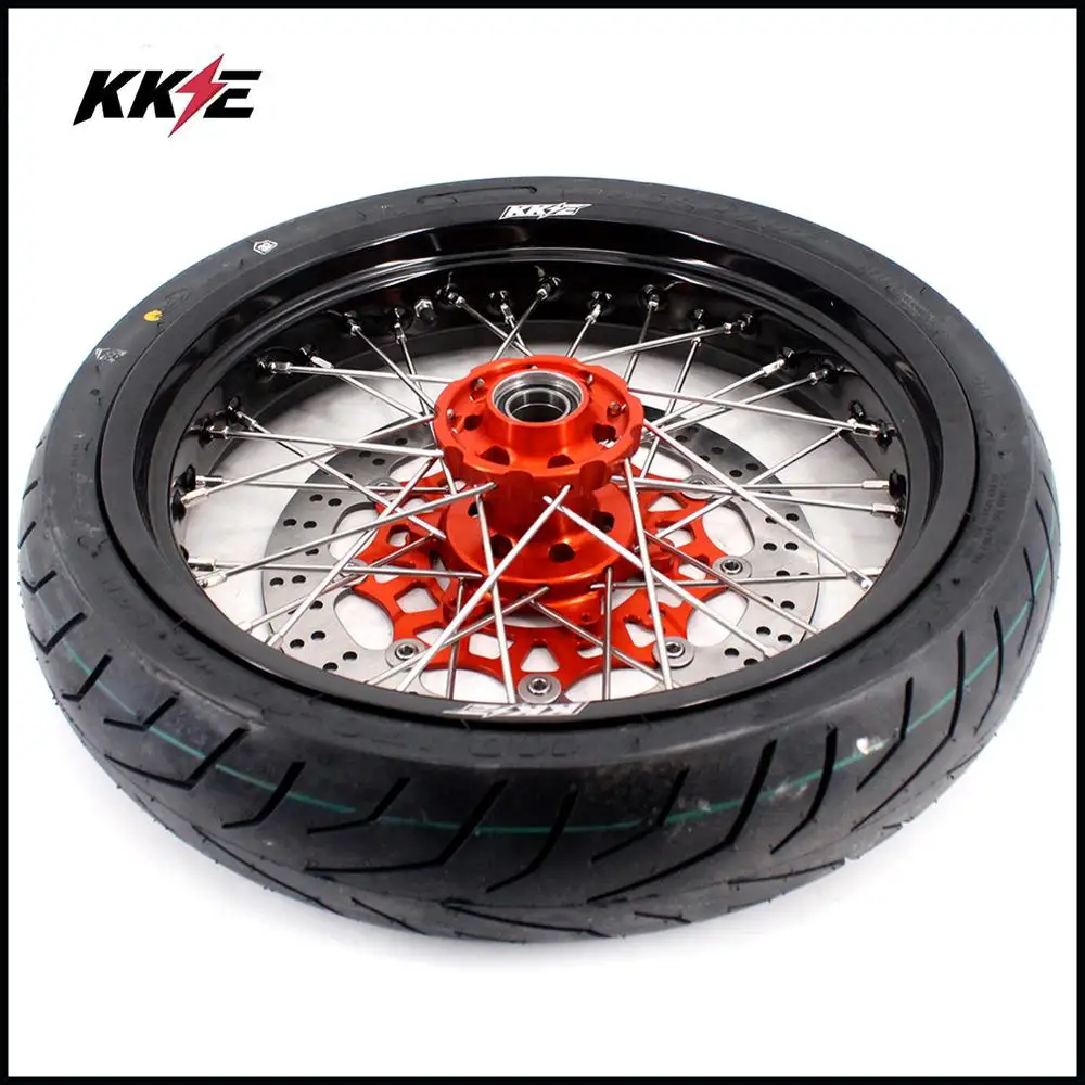 KKE 3,5/5,0 CUSH привод супермото колеса CST шины Набор для KTM 690 SMC 2007-2011 оранжевый