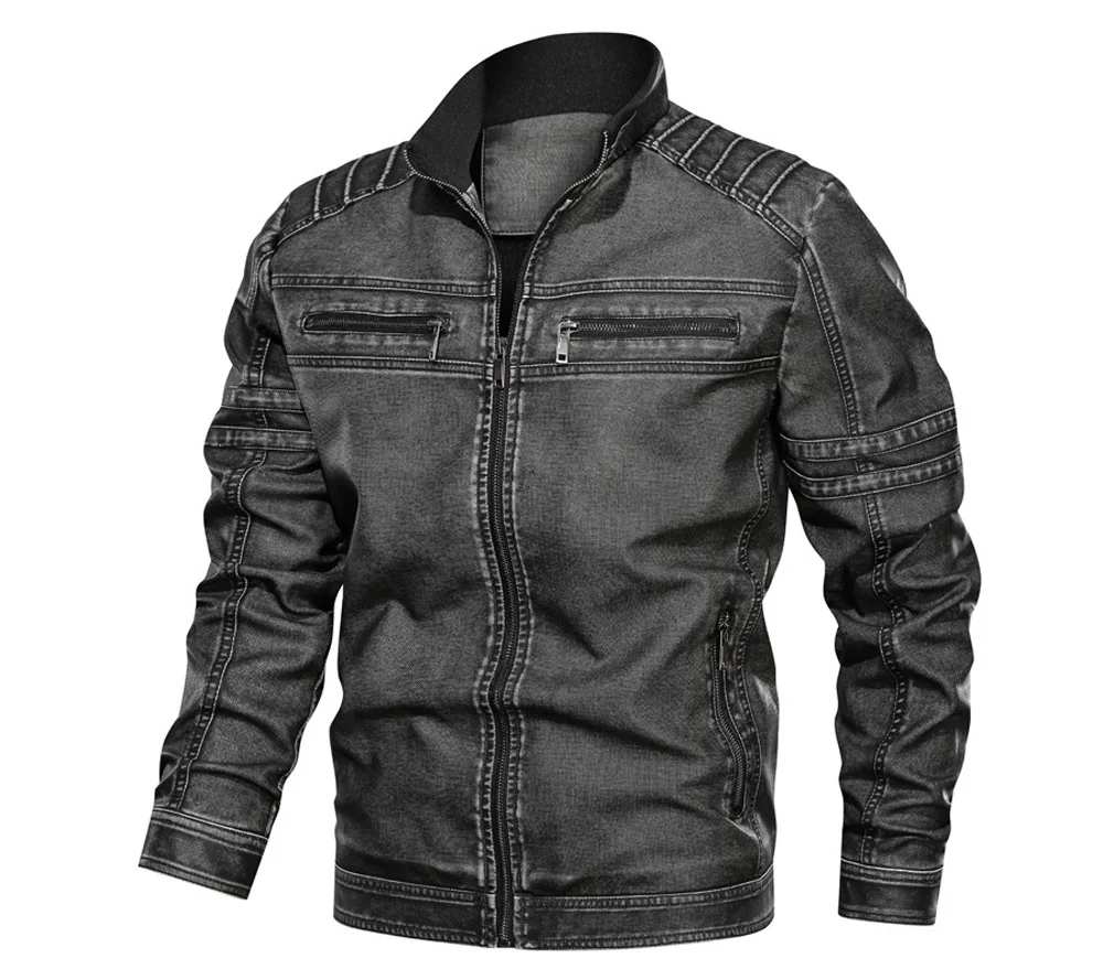 Мужские Куртки из искусственной кожи, Осень-зима, флисовые, на молнии, Chaqueta Cuero Hombre Moto Jaqueta Masculino Couro, тонкое теплое пальто - Цвет: Черный