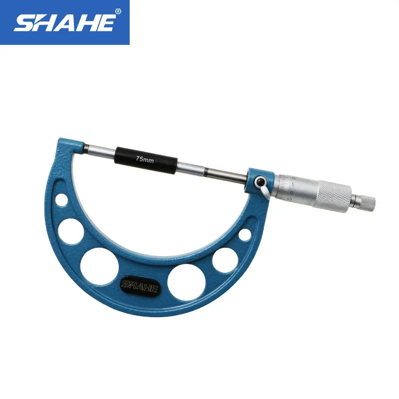 shahe 75-100mm High Accuracy Carbide tip premium Outside Micrometer Gauge 0.01mm precision measuring tools micrometer | Инструменты