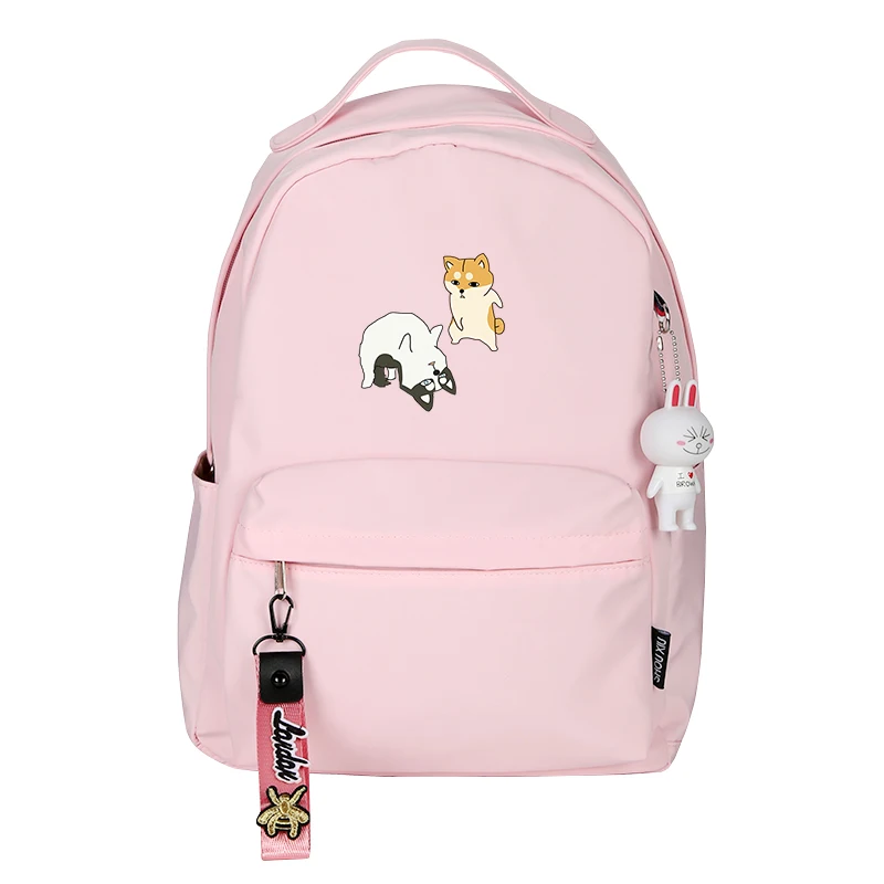 Мультфильм Doge Huskie Шиба ину Печать Рюкзак Kawaii Bookbag школьные сумки для подростков для девочек рюкзак для путешествий Милая женская сумка - Цвет: GJF gou1