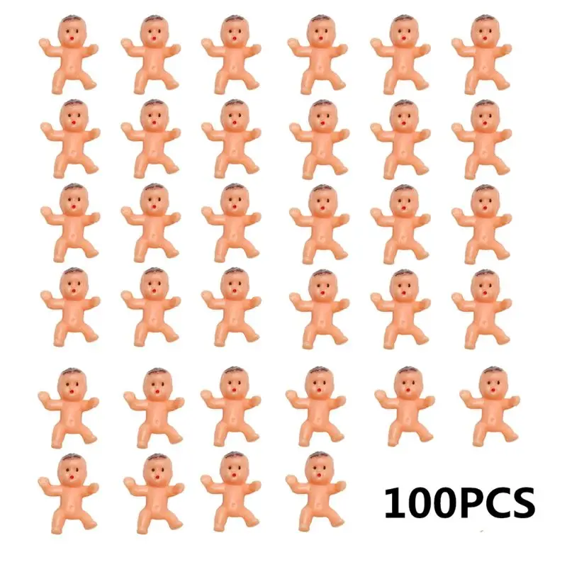 100 pces 1 Polegada mini suprimentos plásticos do favor do bebê para o chá de bebê e jogo do cubo de gelo|Bonecas| -