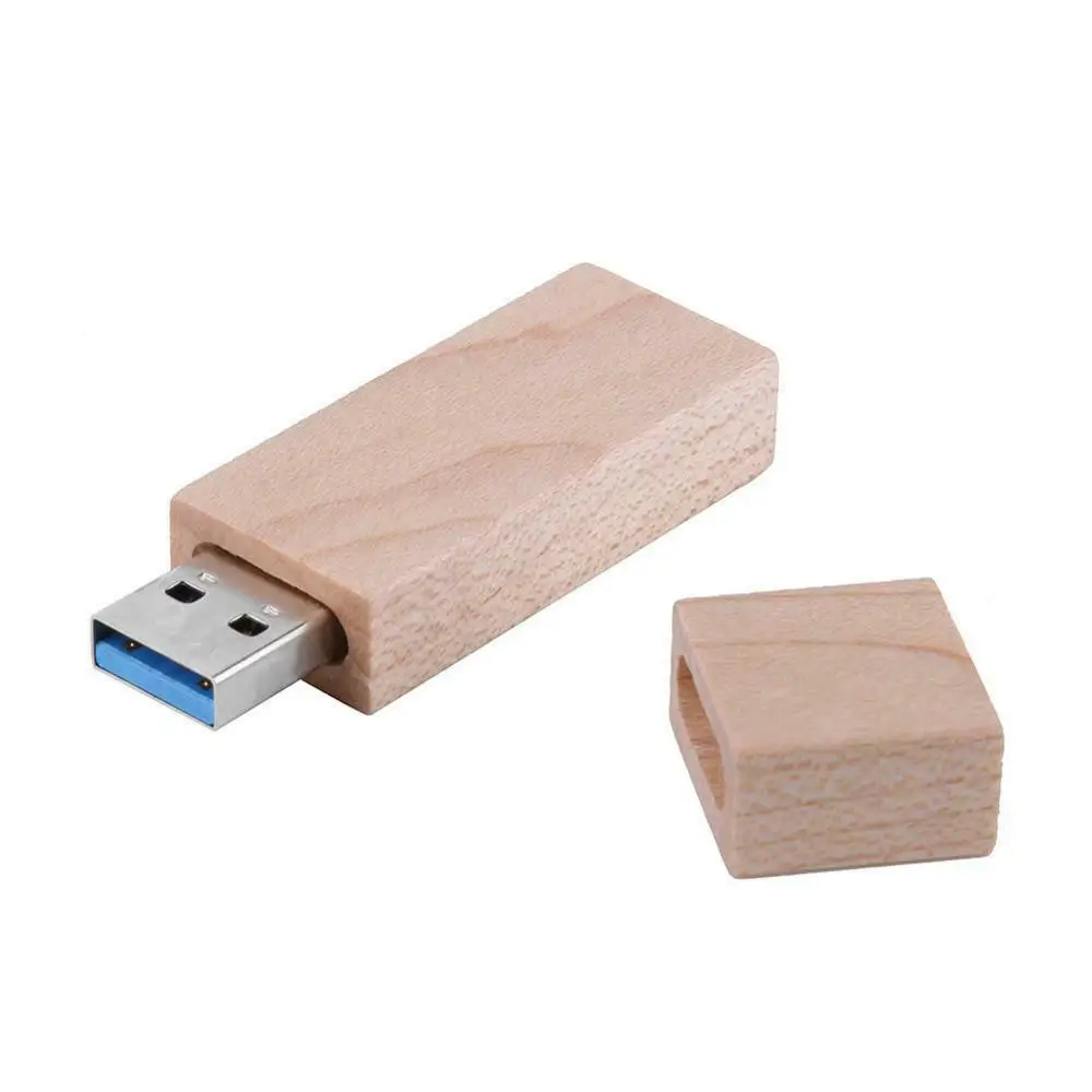 3,0 деревянный клен usb с коробкой Пользовательский логотип памяти флэш-накопитель(имя. Пожелания текст. гравировка - Цвет: USB