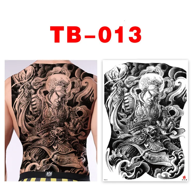 

Mythology Legend Chinese Temporary Flash Tattoos Waterproof Large Full Back Sticker Old School Fake Tatoo for Women Men Girl 013