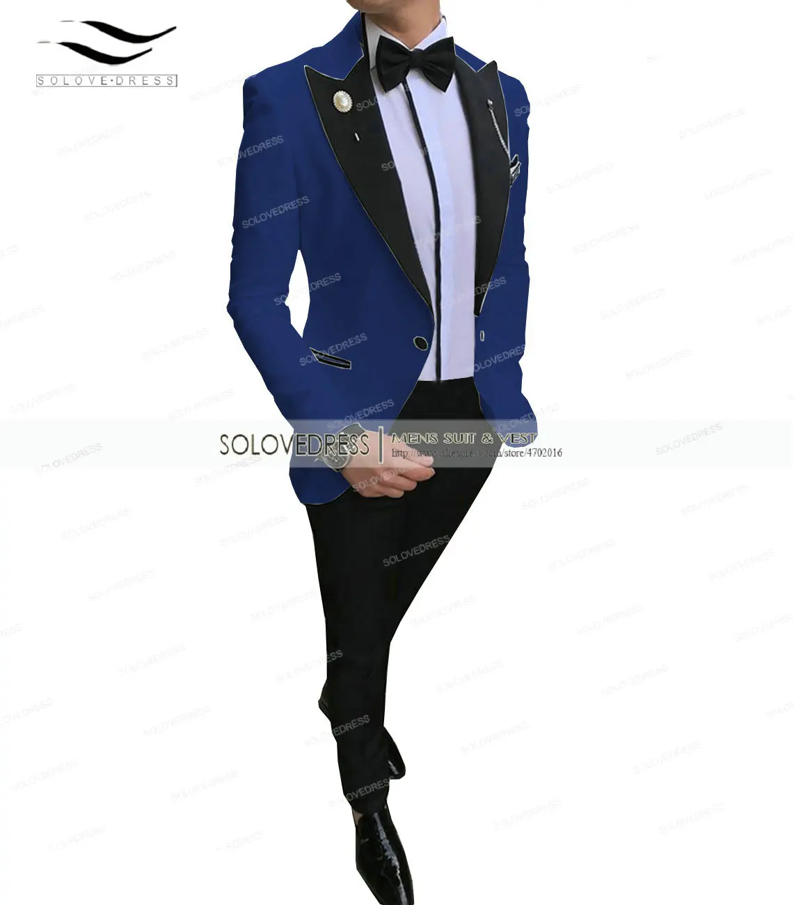 Royal Blue Розовый 2 шт. формальные мужские костюмы обычный крой шерсть Выпускной смокинг цвета шампань деловой пиджак для свадьбы женихов Мужской Блейзер+ брюки - Цвет: Royal Blue