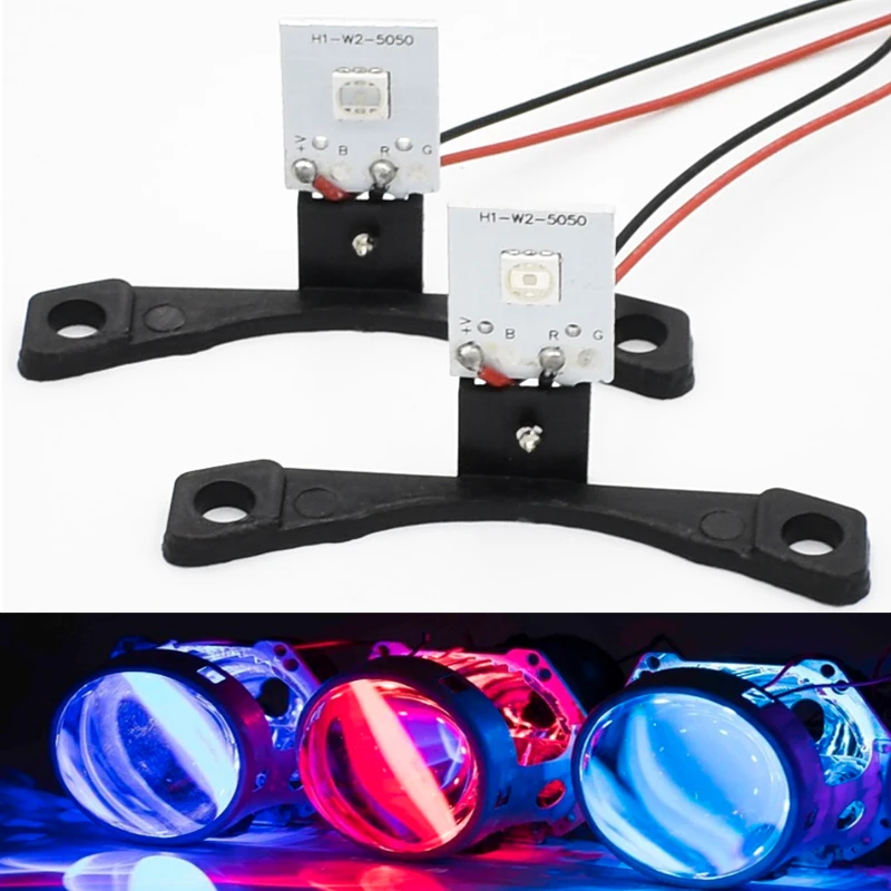 2PCS Car LED DRL Devil Eyes Motorcycle Demon Evil Eyes FoT 3.0/2.5 Headlights Mini Projector Lens Turn-off Controller Wires