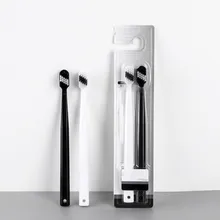 Новинка, 2 шт., простая парная зубная щетка, зубная щетка для взрослых, черная, белая, бамбуковый уголь, мягкая щетина, зубная щетка для дома, уход за полостью рта