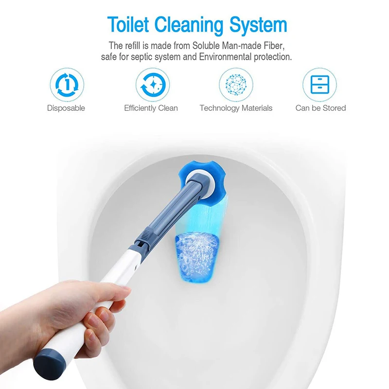 Bathroom Disposable Toilet Brush Set Long Handle No Dead Angle Cleaning Brush Holder WC Bathroom Accessories Cleaning Tool toilet brush set toilet brush holder