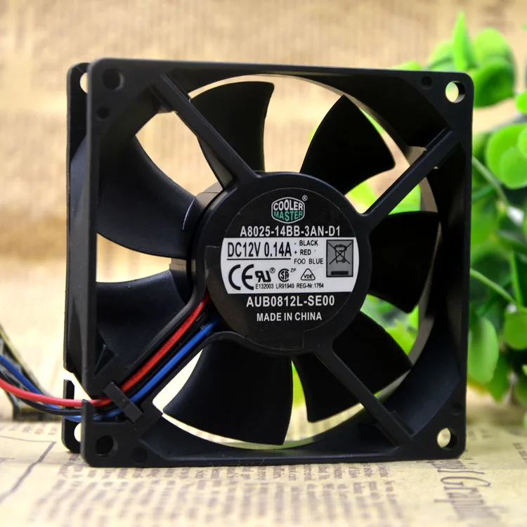 A8025-14BB-3AN-D1 12V 0.14A AUB0812L-SE00 8 см защиты электродвигателя Вентилятор охлаждения