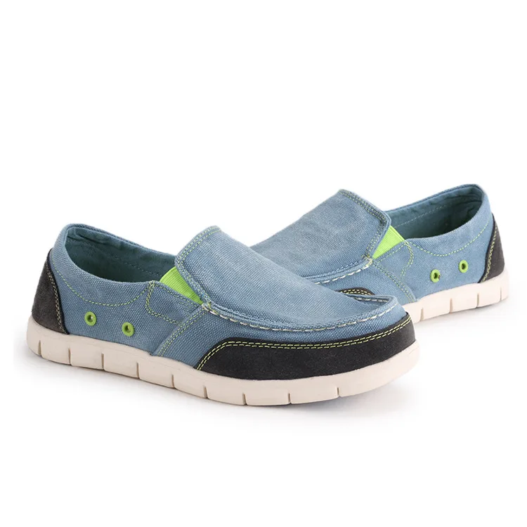 

Summer Men's Old Beijing Large Size Middle-aged Canvas Shoe wo er lu Slip-on Deodorizing Dad Father Shoes Wide-Leg