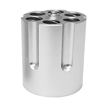 

Cylinder Pen Holder Revolver Pen Holder with 6 Slots Pen Pencil Holder Cylinder Design Heavy Duty Non-Slip Aluminum Office Creat