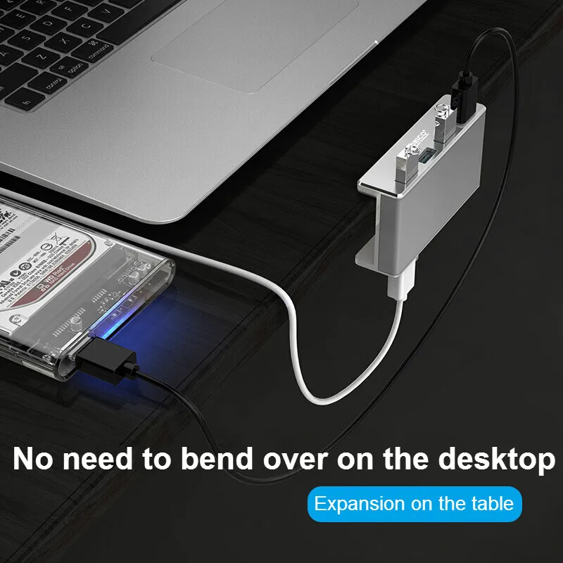 4 порта USB 3,0 разветвитель концентратор с зажимом для задней панели высокоскоростной адаптер для передачи данных для ПК ноутбука MacBook