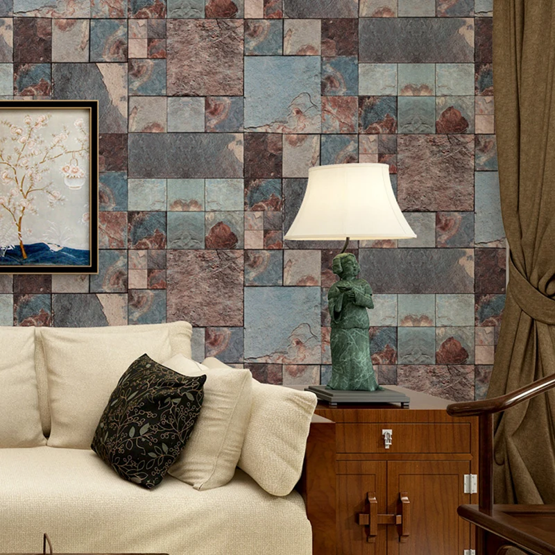 

Brick 3d Retro Wall Wallpaper Pvc Moisture-proo Waterproof Embossed Wall Paper Rolls Home Decor Living Room Kitchen Wallcovering