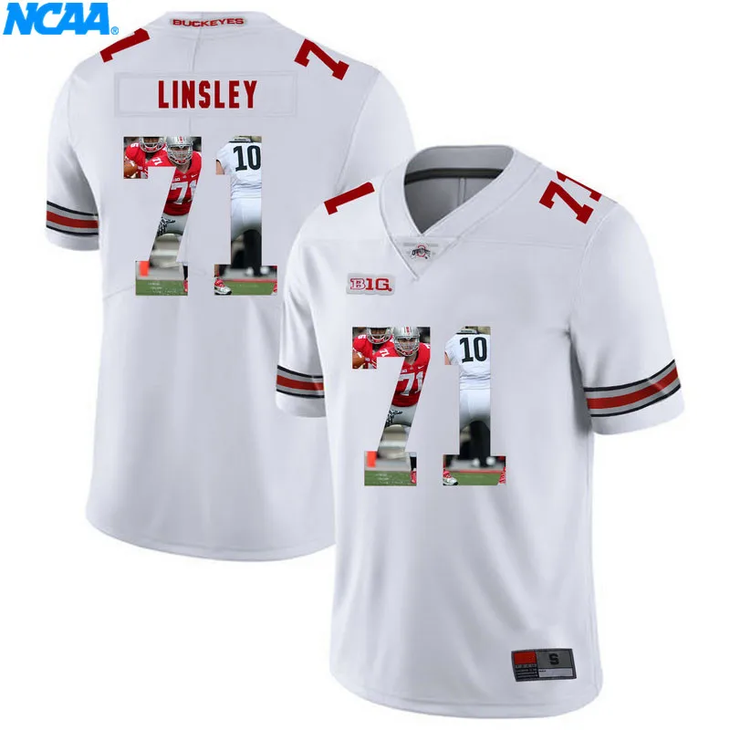 Новое поступление высокое качество майки Linsley#71 Samuel#4 колледж футболка ограниченной серии Майки S-XXXL - Цвет: 1