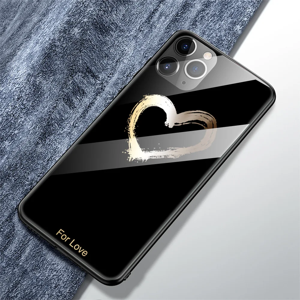 For iPhone 11 Pro MAX X XS XR Nice Starry Sky Flower Tempered Glass Cover For iPhone 7 8 Plus 6 6s Colorful Cases Coque