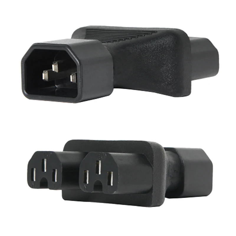 IEC 320 C14 3-контактный разъем для 2X C15 3-Pin гнездовой разъем преобразователь Y сплиттер адаптер