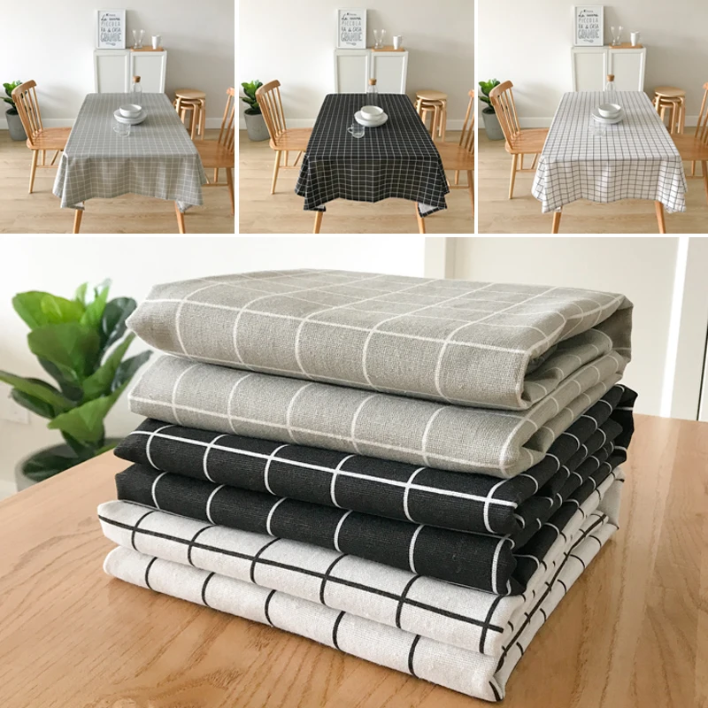 SOLEDI Elegant Table Cloth Embroidery Tablecloth Plaid Dinning Room Simple Tablecloth Decoration Dustproof Dinner Cover Home