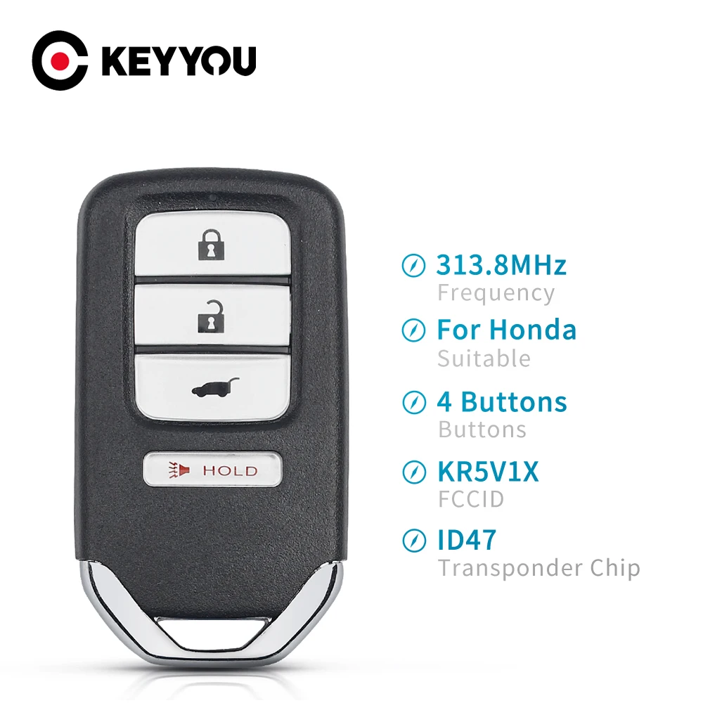 

KEYYOU For Honda HR-V FIT EX-L 2016-2018 Fob NCF2952X HITAG 3 47 Chip 313.8Mhz KR5V1X 3+1 Buttons Car Remote Key